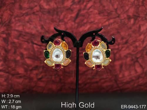 Designer Kundan Stones Beautiful Party wear Fusion Earring / Tops 